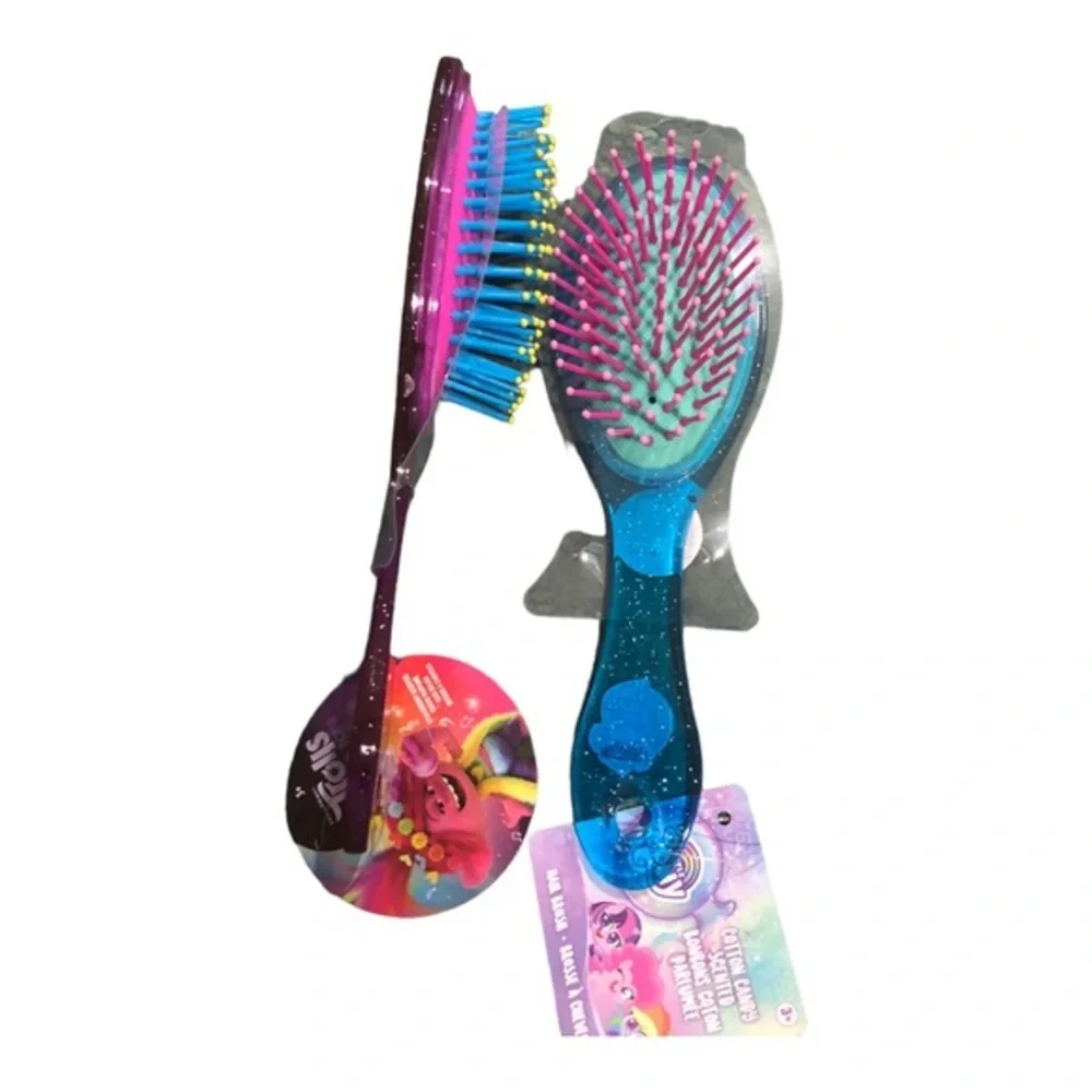 2pack “my little pony” cotton candy‎ and “trolls” strawberry scented hair brush